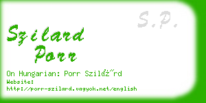 szilard porr business card